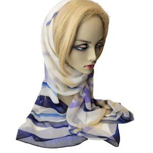 Light Cream Blue Purple Fashion Scarf - image 1